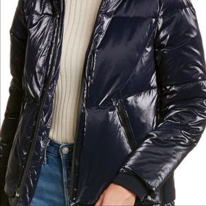 💗NWT COLE HAAN Glazed Down Puffer Hooded Jacket Medium